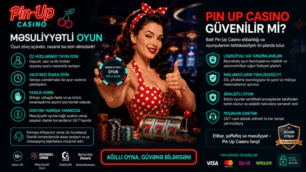 Məsuliyyətli oyun və Pin Up casino güvenilir mi mövzusu